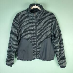 Varley Black Zebra Stripes Napoli Sherpa Jacket Size Small